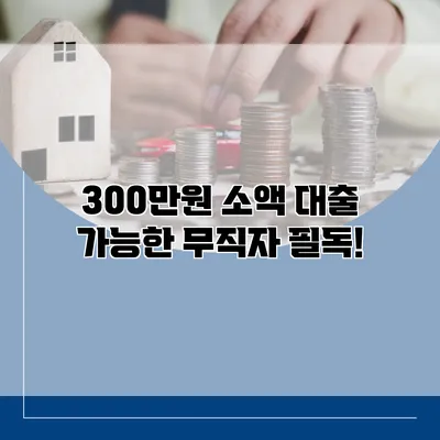 300만원 소액 대출 가능한 무직자 필독!
