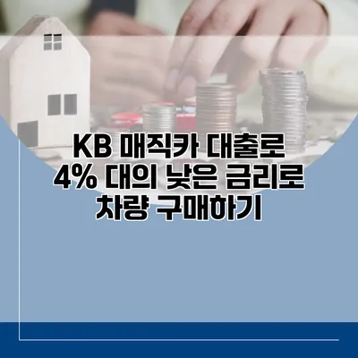 KB 매직카 대출로 4% 대의 낮은 금리로 차량 구매하기