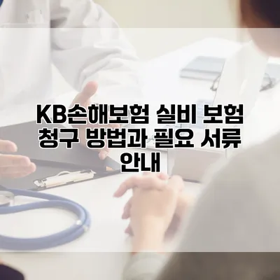 KB손해보험 실비 보험 청구 방법과 필요 서류 안내