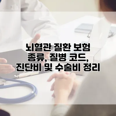 뇌혈관 질환 보험 종류, 질병 코드, 진단비 및 수술비 정리