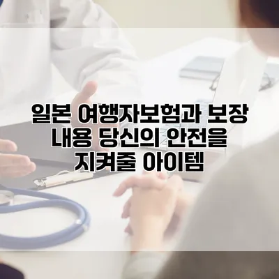 일본 여행자보험과 보장 내용 당신의 안전을 지켜줄 아이템