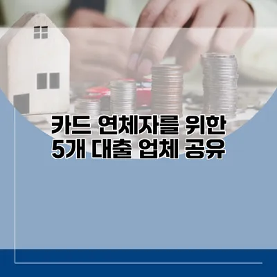 카드 연체자를 위한 5개 대출 업체 공유