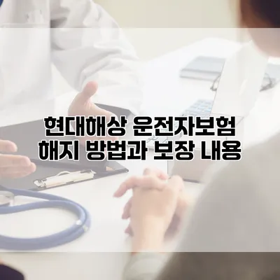 현대해상 운전자보험 해지 방법과 보장 내용