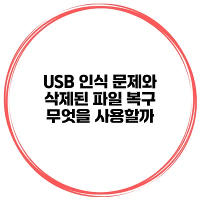 USB 인식 문제와 삭제된 파일 복구 무엇을 사용할까?