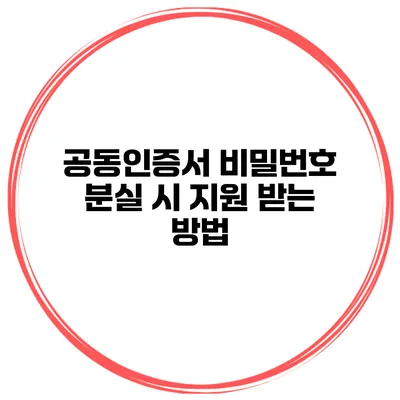 공동인증서 비밀번호 분실 시 지원 받는 방법