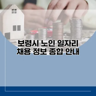 보령시 노인 일자리 채용 정보 종합 안내