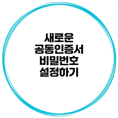 새로운 공동인증서 비밀번호 설정하기