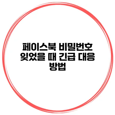 페이스북 비밀번호 잊었을 때 긴급 대응 방법